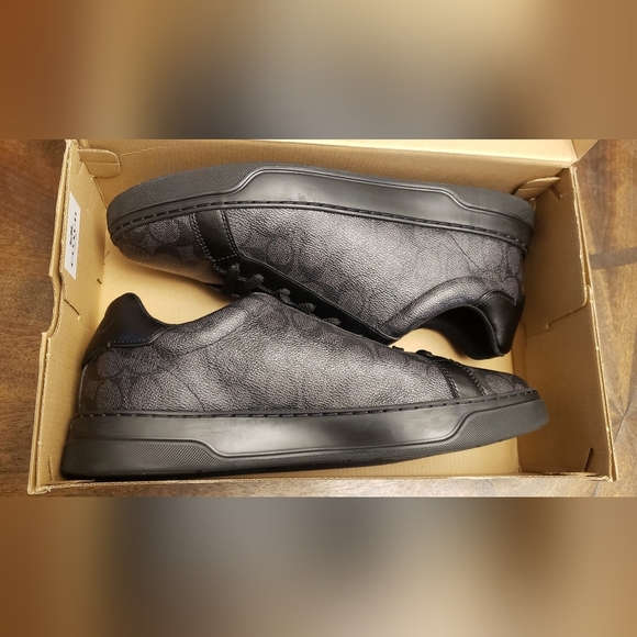 Coach High Line Signature Sneakers - Graphite/Black, M US 13D, Leather - Picture 4 of 15